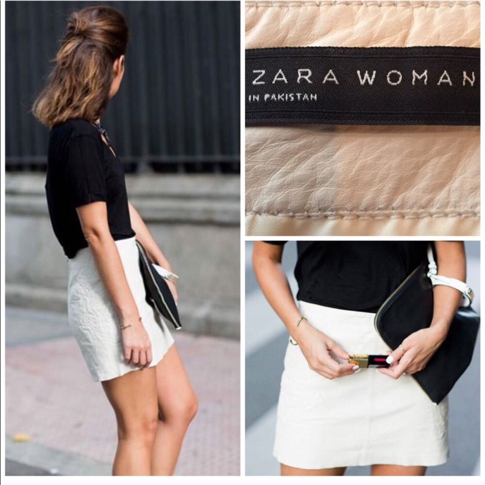 BOGO 50% OFF Zara Leather Mini Skirt Stitching